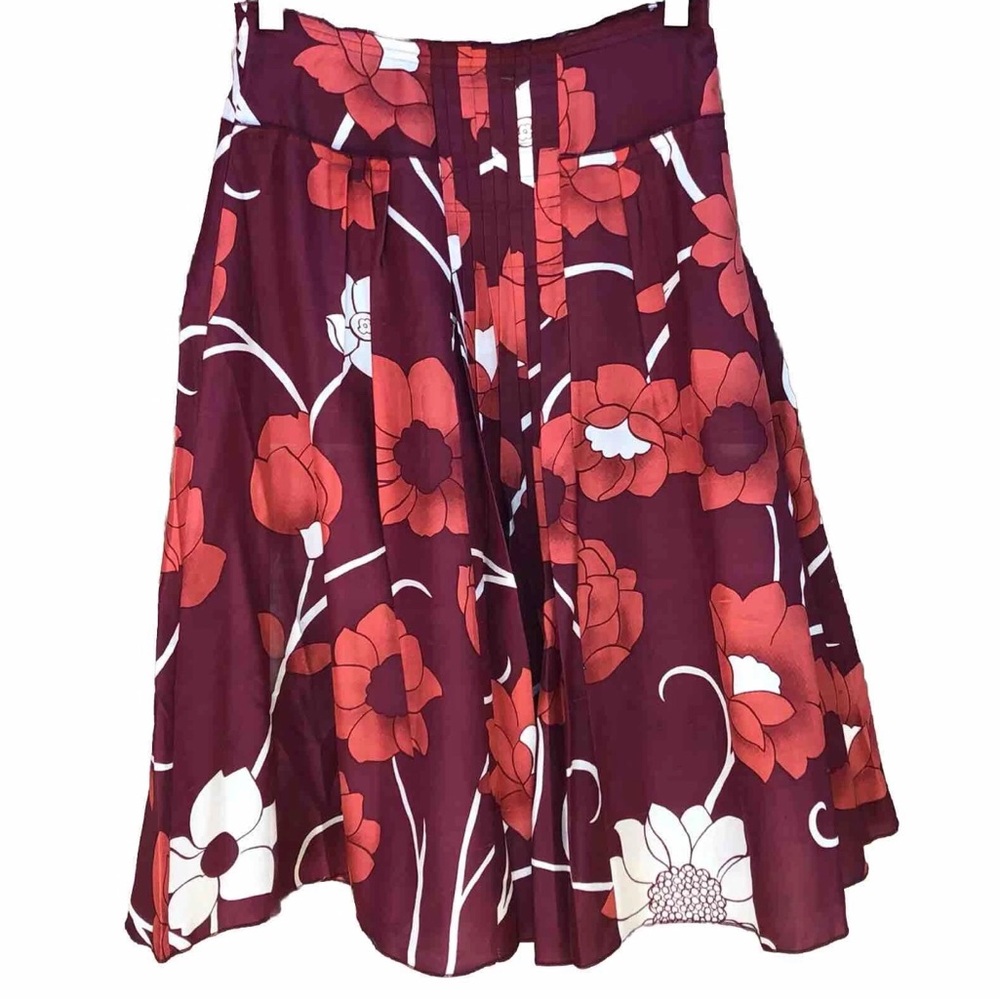 JIGSAW UK. 100% Silk Skir Size 2. Floral Flowy London
